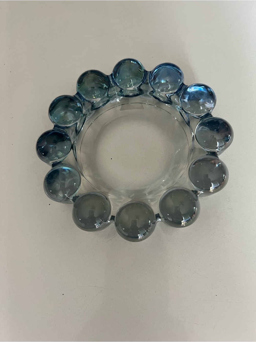 Vintage MCM Blue Boopie Glass Ashtray